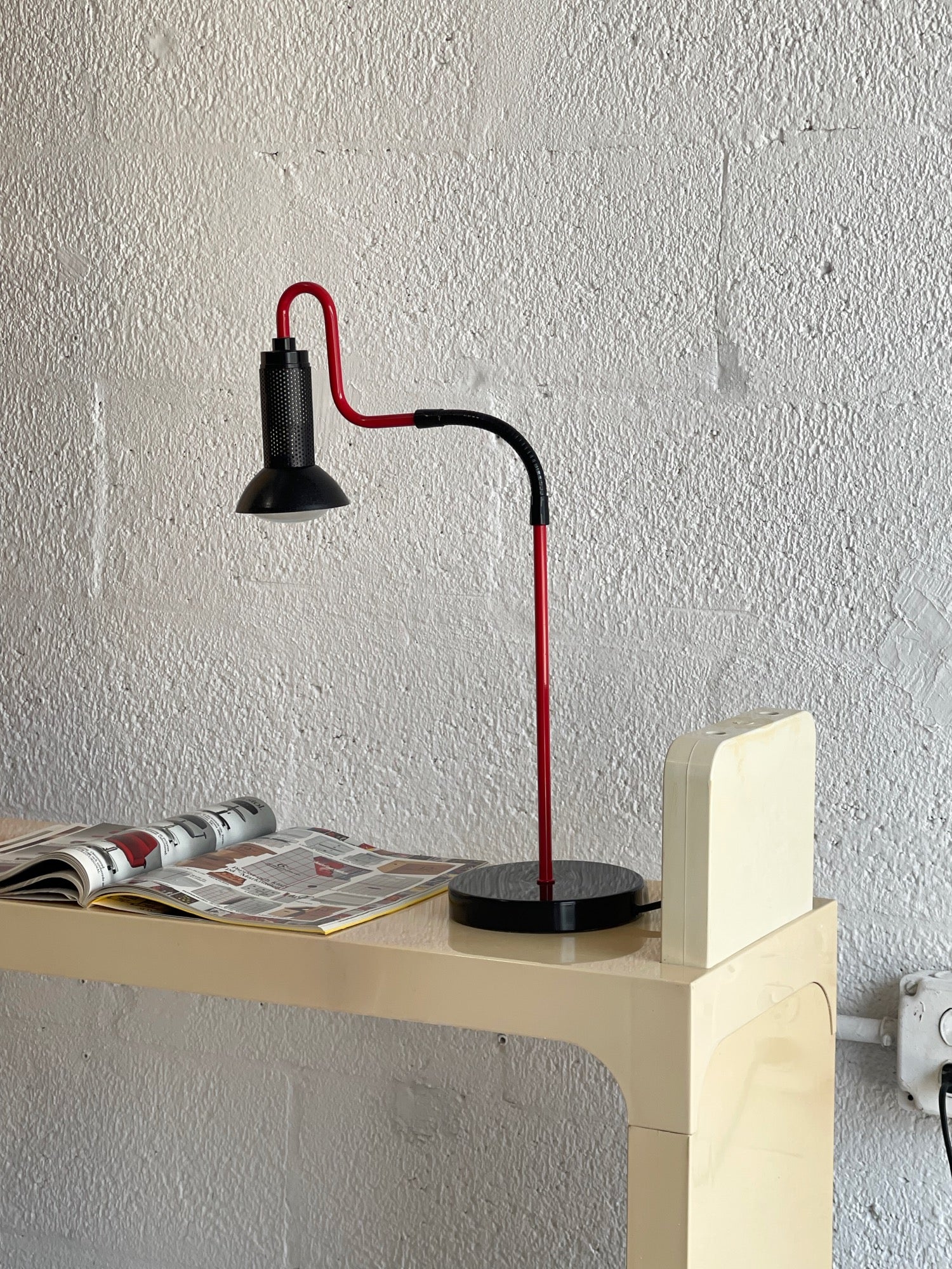 Postmodern Red Kovacs Table Lamp, 1980s