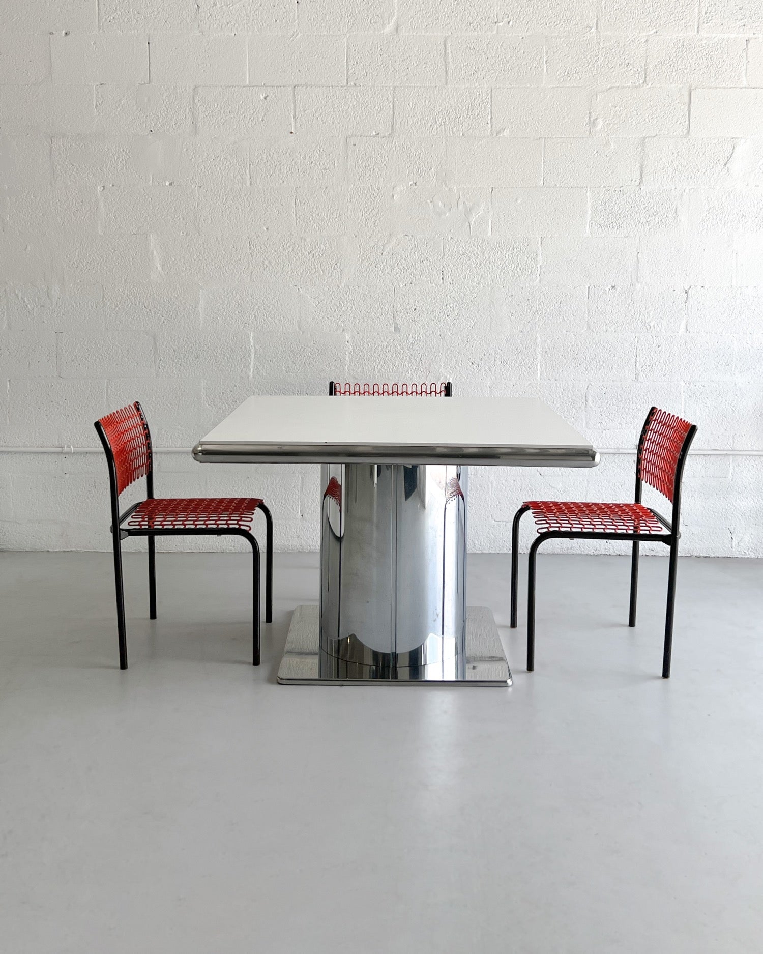 Vintage Chrome and Laminate Top Dining Table