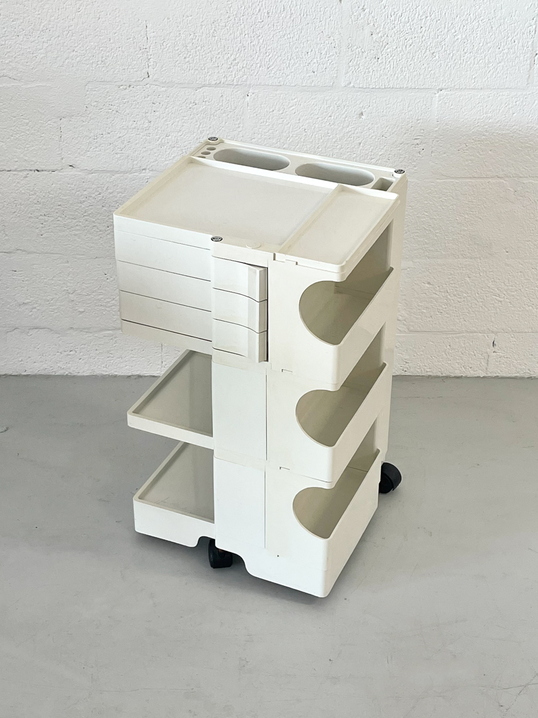 'Boby' Cart in White by Joe Colombo for Bieffeplast