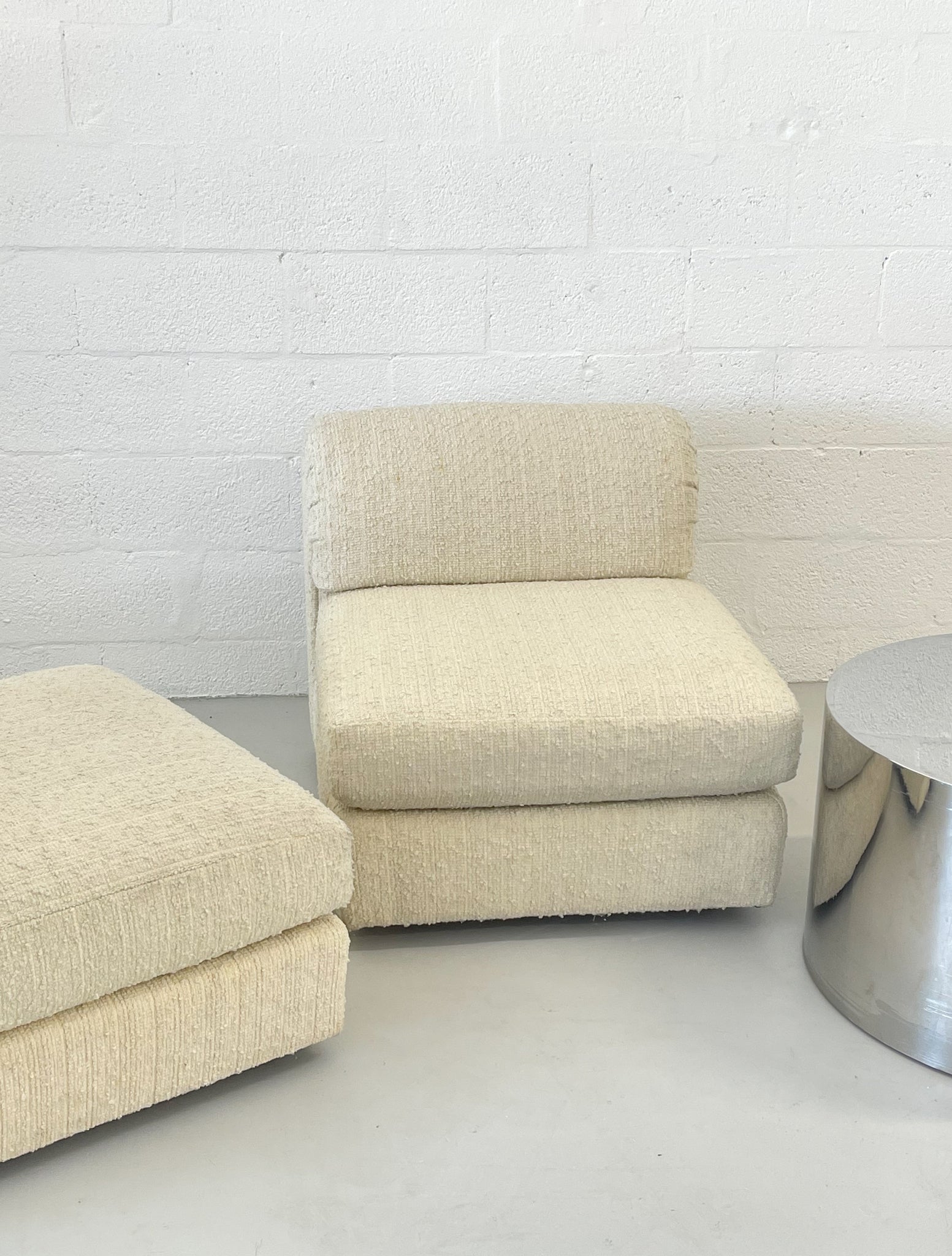 Pair of Boucle Lounge Chairs by Baker Furniture