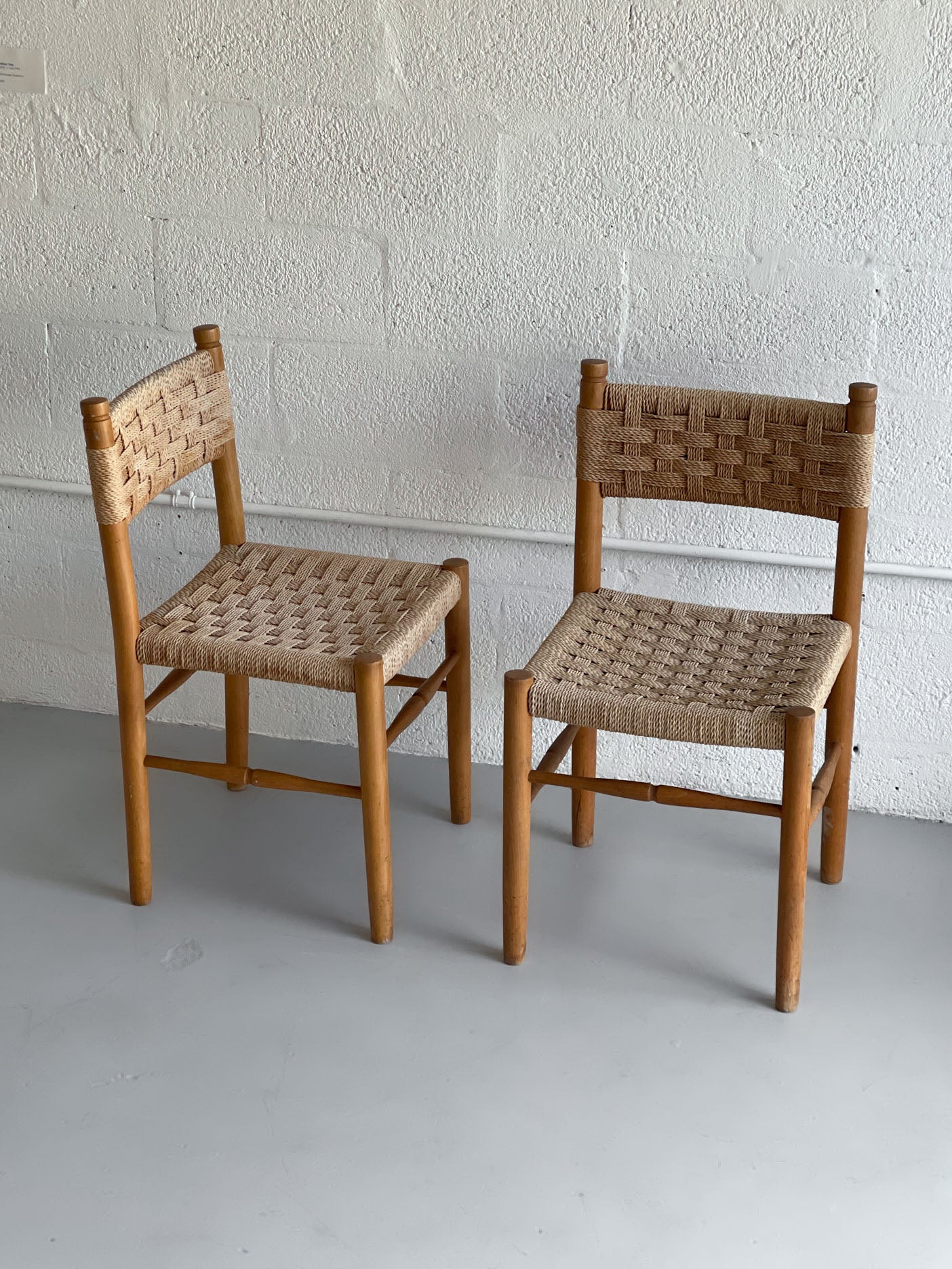 Pair of 1960s French Cord Dining Chairs