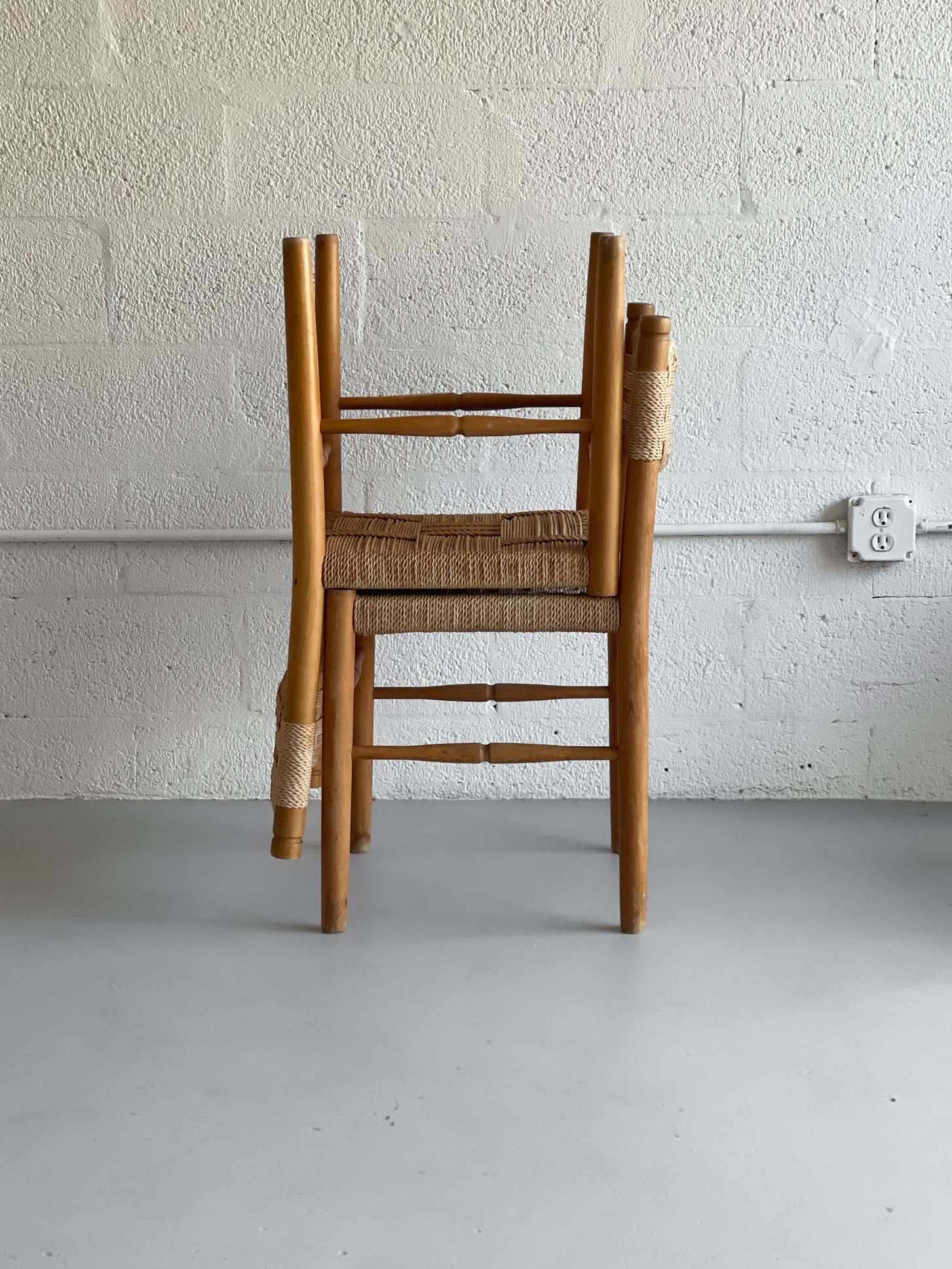 Pair of 1960s French Cord Dining Chairs