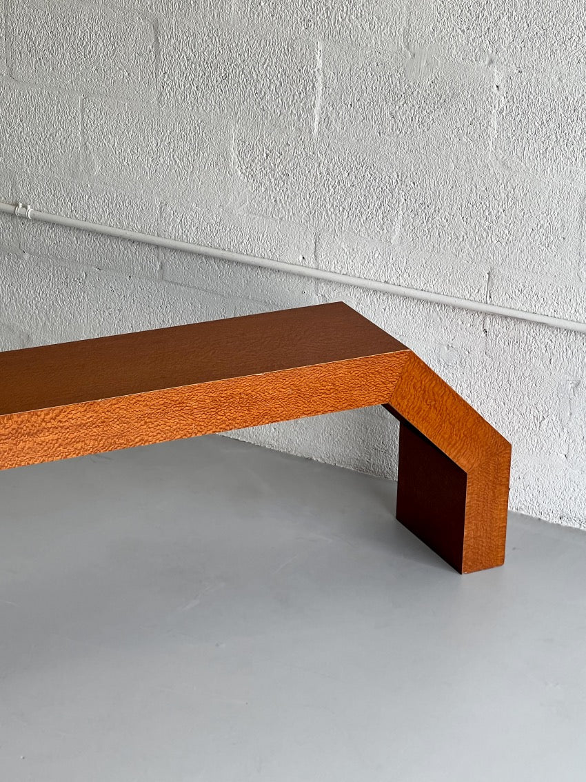 Postmodern Lacewood Low Console Table