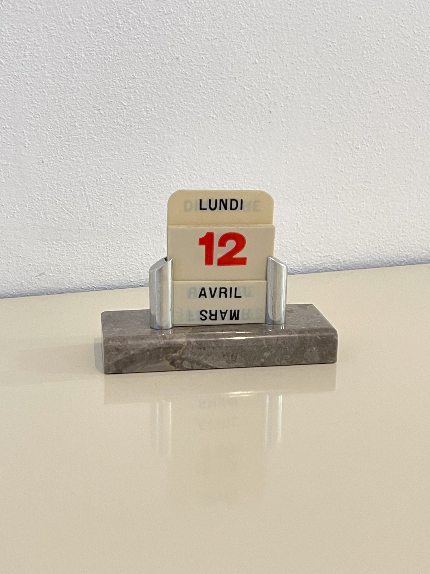 1940s Perpetual Calendar with Marble Base