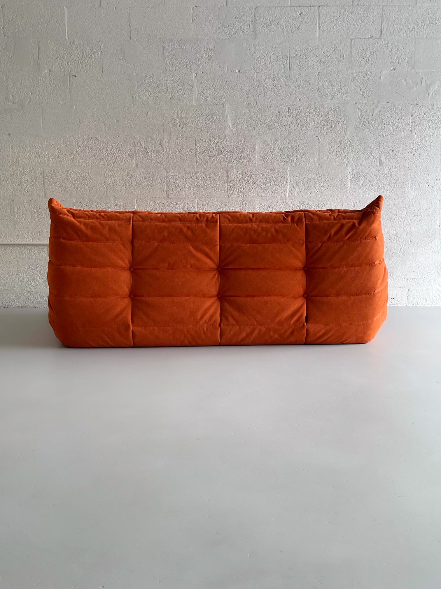 Orange Alcantara Togo Sofa by Michel Ducaroy for Ligne Roset